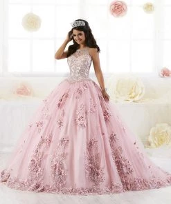 Quinceañera Floral Applique Quinceanera Dress By House Of Wu 26884