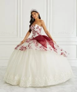 LA Glitter By House Of Wu Floral Charro Quinceanera Dress By LA Glitter 24090 QuinceaƱera