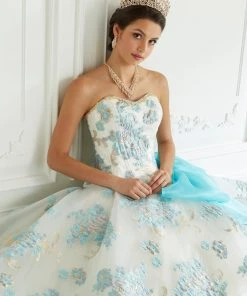 LA Glitter By House Of Wu Floral Charro Quinceanera Dress By LA Glitter 24090 Quinceañera