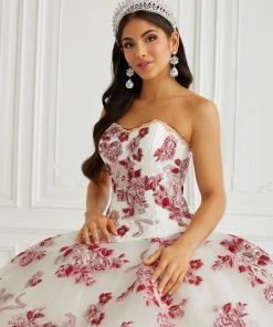 LA Glitter By House Of Wu Floral Charro Quinceanera Dress By LA Glitter 24090 Quinceañera