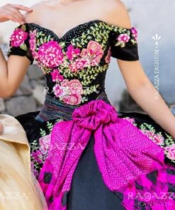 Ragazza Fashion Floral Charro Quince Dress By Ragazza MV15-115 Quinceañera