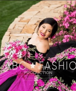 Ragazza Fashion Floral Charro Quince Dress By Ragazza MV15-115 Quinceañera