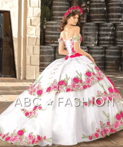Ragazza Fashion Floral Charro Quinceanera Dress By Ragazza MV33-133 Quinceañera