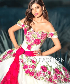 Ragazza Fashion Floral Charro Quinceanera Dress By Ragazza MV33-133 Quinceañera