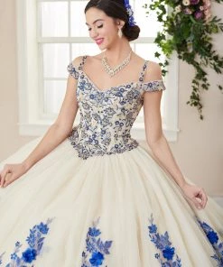 Floral Cold Shoulder Quinceanera Dress By House Of Wu 26961 Quinceañera