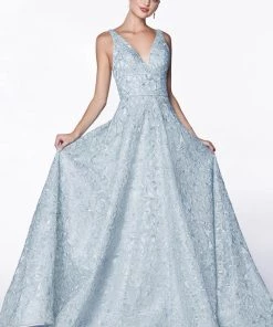 Floral Embroidered Ball Gown By Cinderella Divine CK834 Prom