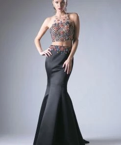 Beaded Two Piece Mermaid Dress By Cinderella Divine 83688 Prom