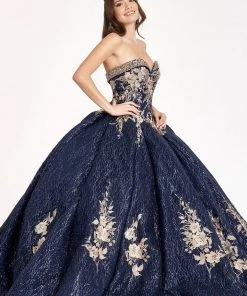 Floral Embroidered Glitter Ball Gown By Elizabeth K GL1957 13 Floral Embroidered Glitter Ball Gown By Elizabeth K GL1957