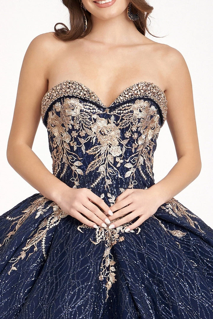 Floral Embroidered Glitter Ball Gown By Elizabeth K GL1957 7 Floral Embroidered Glitter Ball Gown By Elizabeth K GL1957