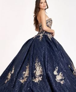 Floral Embroidered Glitter Ball Gown By Elizabeth K GL1957 14 Floral Embroidered Glitter Ball Gown By Elizabeth K GL1957