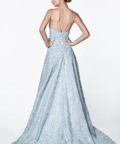 Floral Embroidered Ball Gown By Cinderella Divine CK834 Prom