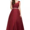 Starbox Prom Floral Embroidered Illusion Ball Gown With A Line Skirt By Star Box 17250
