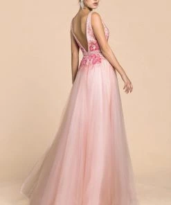 Floral Embroidered Tulle Gown By Cinderella Divine A0072 Prom 12 Floral Embroidered Tulle Gown By Cinderella Divine A0072 Prom