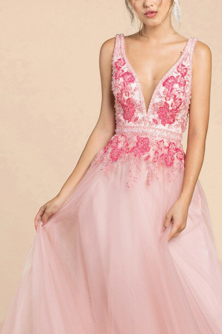 Floral Embroidered Tulle Gown By Cinderella Divine A0072 Prom 5 Floral Embroidered Tulle Gown By Cinderella Divine A0072 Prom