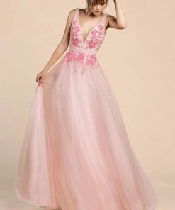 Floral Embroidered Tulle Gown By Cinderella Divine A0072 Prom 11 Floral Embroidered Tulle Gown By Cinderella Divine A0072 Prom