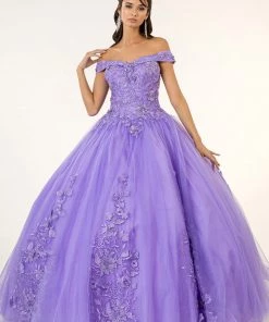 Floral Embroidered Off Shoulder Ball Gown By Elizabeth K GL2802