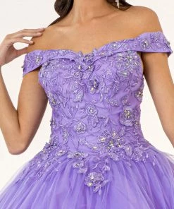 Floral Embroidered Off Shoulder Ball Gown By Elizabeth K GL2802