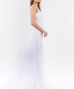 Floral Embroidered Overskirt Gown By Elizabeth K GL1920