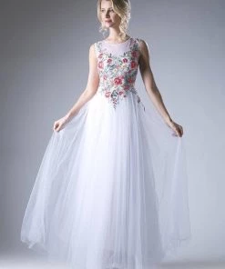 Floral Applique Tulle Gown By Cinderella Divine HW15 Prom