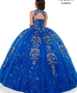Floral Glitter Lace Quinceanera Dress By Mary's Bridal MQ1073 Quinceañera
