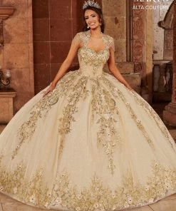 Mary's Bridal Floral Glitter Quinceanera Dress By Alta Couture MQ3071