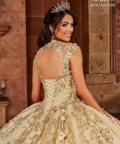 Mary's Bridal Floral Glitter Quinceanera Dress By Alta Couture MQ3071