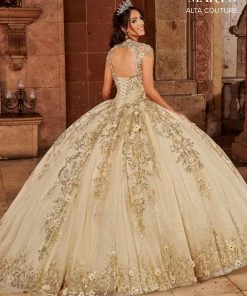 Mary's Bridal Floral Glitter Quinceanera Dress By Alta Couture MQ3071