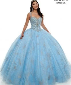 Quinceañera Floral Glitter Quinceanera Dress By Mary's Bridal MQ1063