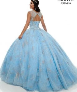 Quinceañera Floral Glitter Quinceanera Dress By Mary's Bridal MQ1063