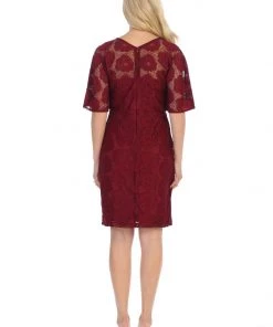 Bridesmaid Dresses Floral Lace Short Dress With Flutter Sleeves By Celavie 6337