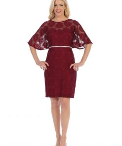 Bridesmaid Dresses Floral Lace Short Dress With Flutter Sleeves By Celavie 6337