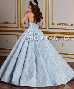 Floral Lace Strapless Quinceanera Dress By House Of Wu 26932
