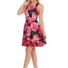 Floral Print Short Sleeveless Party Dress By Celavie 6338 Prom