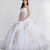LA Glitter By House Of Wu Floral Quinceanera Dress With Detachable Straps By LA Glitter 24067 Quinceañera