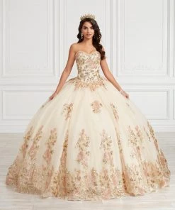 Floral Sequin Quinceanera Dress By House Of Wu 26976