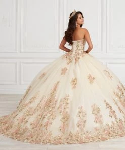 Floral Sequin Quinceanera Dress By House Of Wu 26976