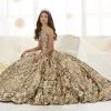 Floral Sequin Strapless Quinceanera Dress By House Of Wu 26909