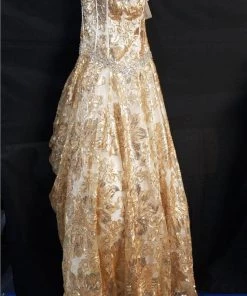 Floral Sequin Strapless Quinceanera Dress By House Of Wu 26909