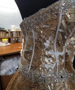 Floral Sequin Strapless Quinceanera Dress By House Of Wu 26909