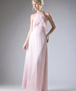 Long Flounce Chiffon Dress By Cinderella Divine CF129 Prom