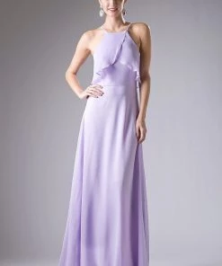 Long Flounce Chiffon Dress By Cinderella Divine CF129 Prom