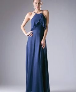 Long Flounce Chiffon Dress By Cinderella Divine CF129 Prom