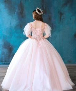 Calla Collection Quinceañera Flutter Sleeve Quinceanera Dress By Calla KY738001