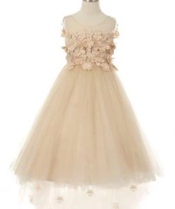 Kids Girls 3D Applique High Low Dress By Cinderella Couture 5077 16 Kids Girls 3D Applique High Low Dress By Cinderella Couture 5077