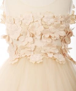 Kids Girls 3D Applique High Low Dress By Cinderella Couture 5077 18 Kids Girls 3D Applique High Low Dress By Cinderella Couture 5077