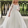 Mary's Bridal Angels Collection Girls 3D Floral Cape Gown By Mary's Bridal MB9103 Flower Girl Dresses