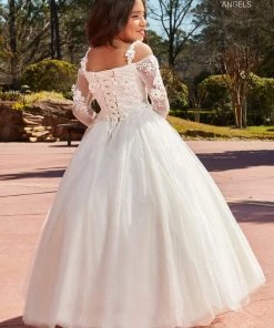 Mary's Bridal Angels Collection Girls 3D Floral Cape Gown By Mary's Bridal MB9103 Flower Girl Dresses 8 Mary's Bridal Angels Collection Girls 3D Floral Cape Gown By Mary's Bridal MB9103 Flower Girl Dresses