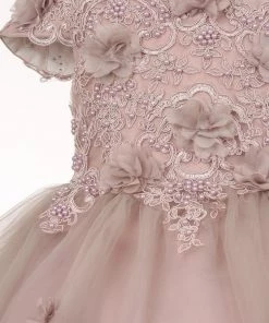 Flower Girl Dresses Girls 3D Floral High Low Dress By Cinderella Couture 9119