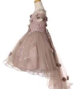 Flower Girl Dresses Girls 3D Floral High Low Dress By Cinderella Couture 9119
