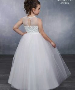 Mary's Bridal Angels Collection Girls 3D Floral Long Sleeveless Dress By Mary's Bridal MB9044